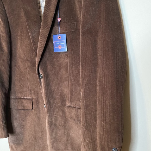 Saddlebred Sport Coat Mens 42L Brown Corduroy‎ 2 Button Casual Blazer NEW - Picture 8 of 12